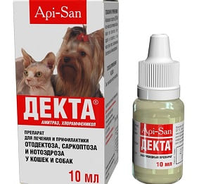 Раствор Декта для лечения демодекоза у собак
