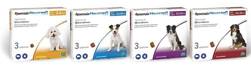 Таблетки Фронтлайн Нексгард для лечения и профилактики подкожного клеща