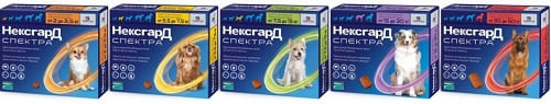 Таблетки Нексгард Спектра для щенков и собак от клеща демодекс