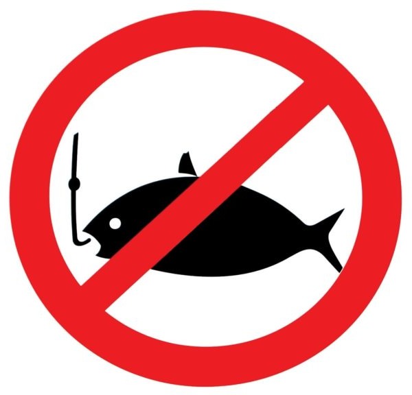 Знак - рыбалка запрещена