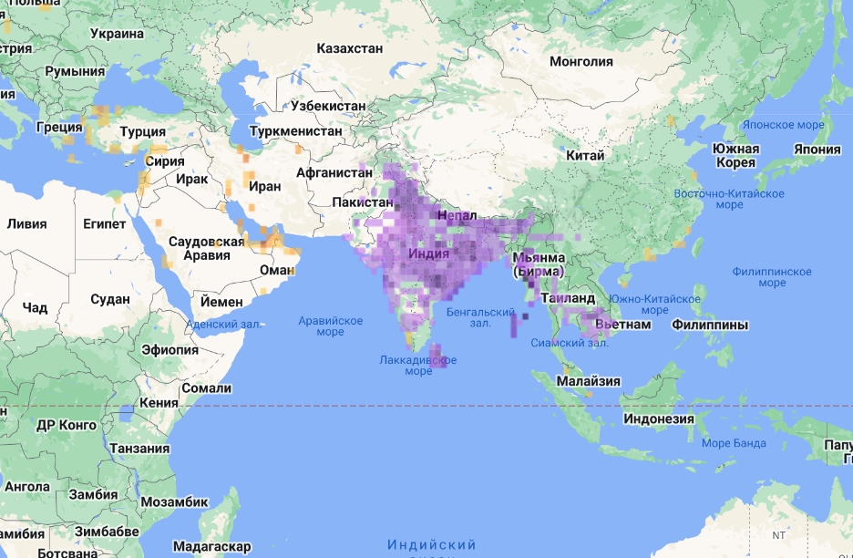 Карта ареала