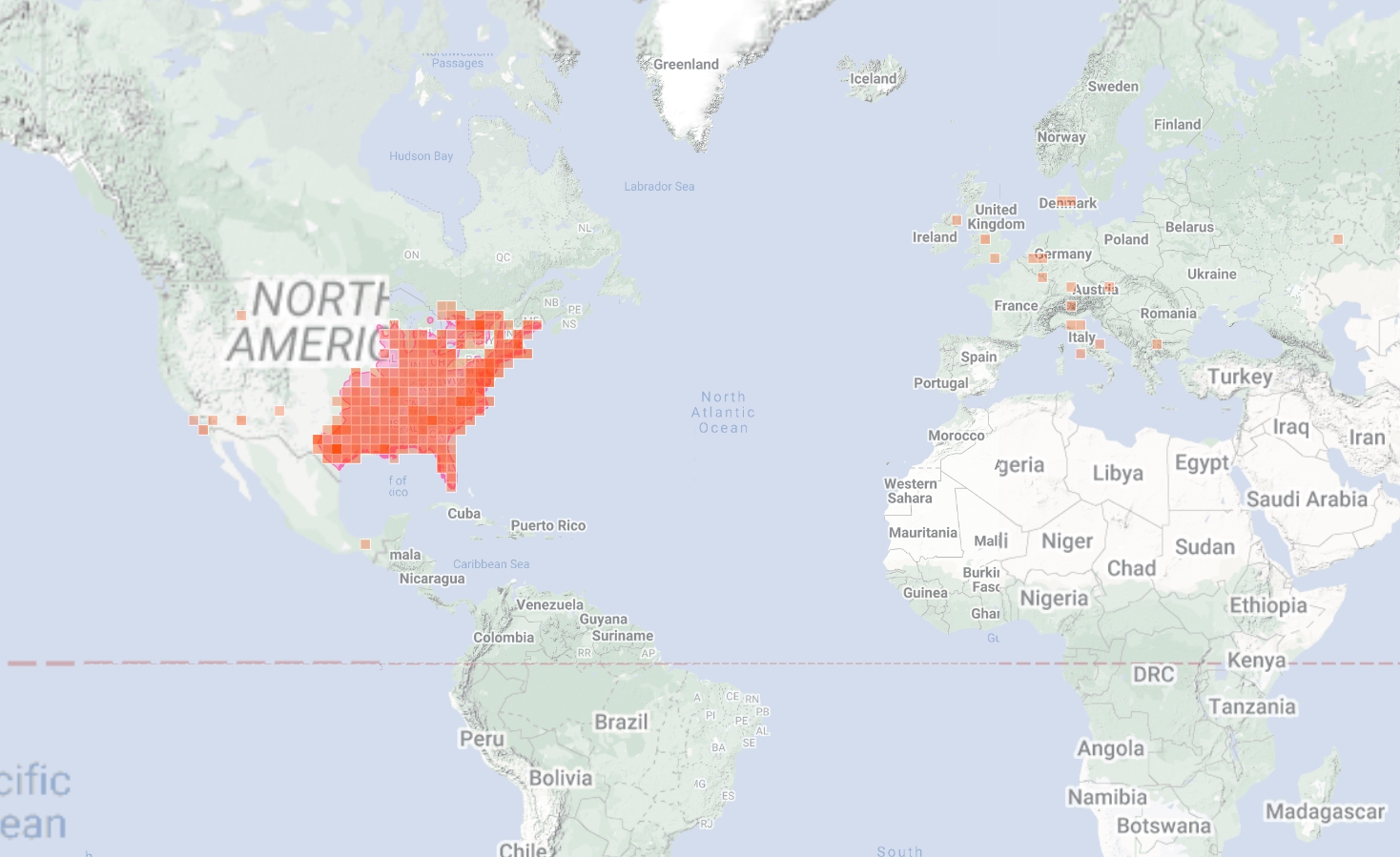 Карта ареала