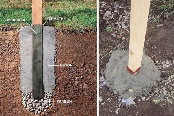 Установка опорных столбов